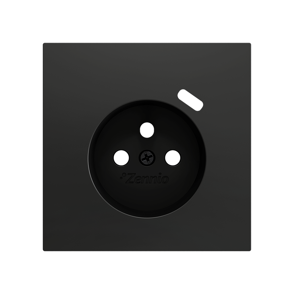Zennio ZS70 - Centraalplaat 70x70mm voor penaarde stopcontact met USB C (Antraciet)