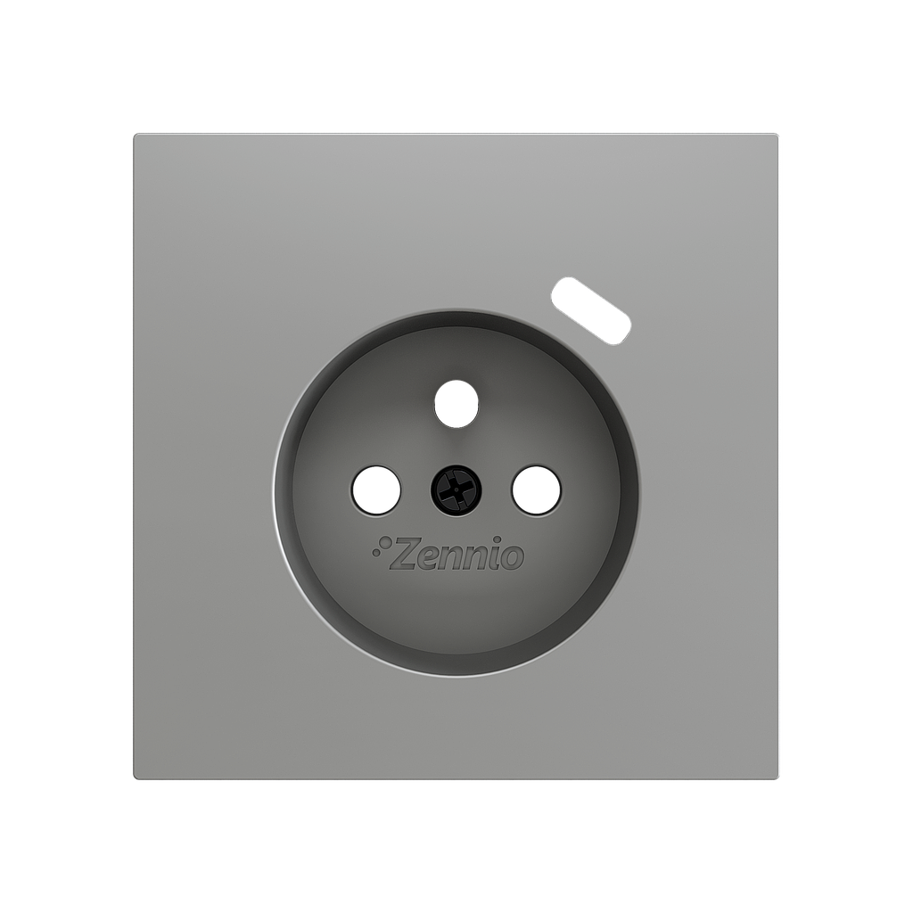 Zennio ZS70 - Enjoliveur 70x70mm pour prise à borne avec USB C (Argent)