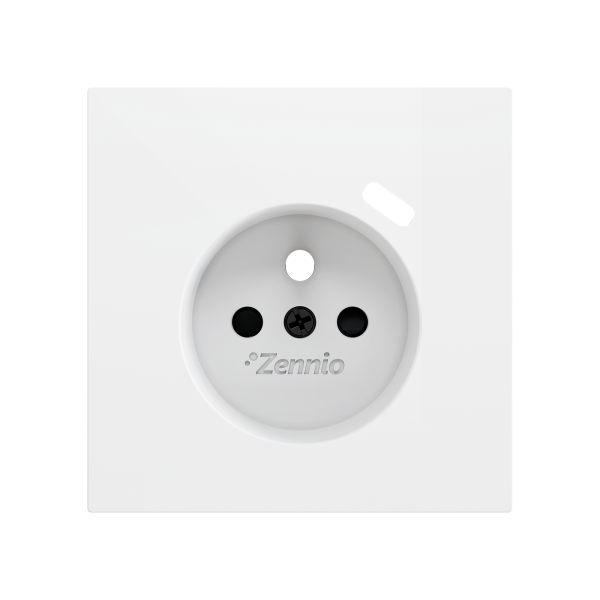 Zennio ZS70 - Centraalplaat 70x70mm voor penaarde stopcontact met USB C (Mat wit)