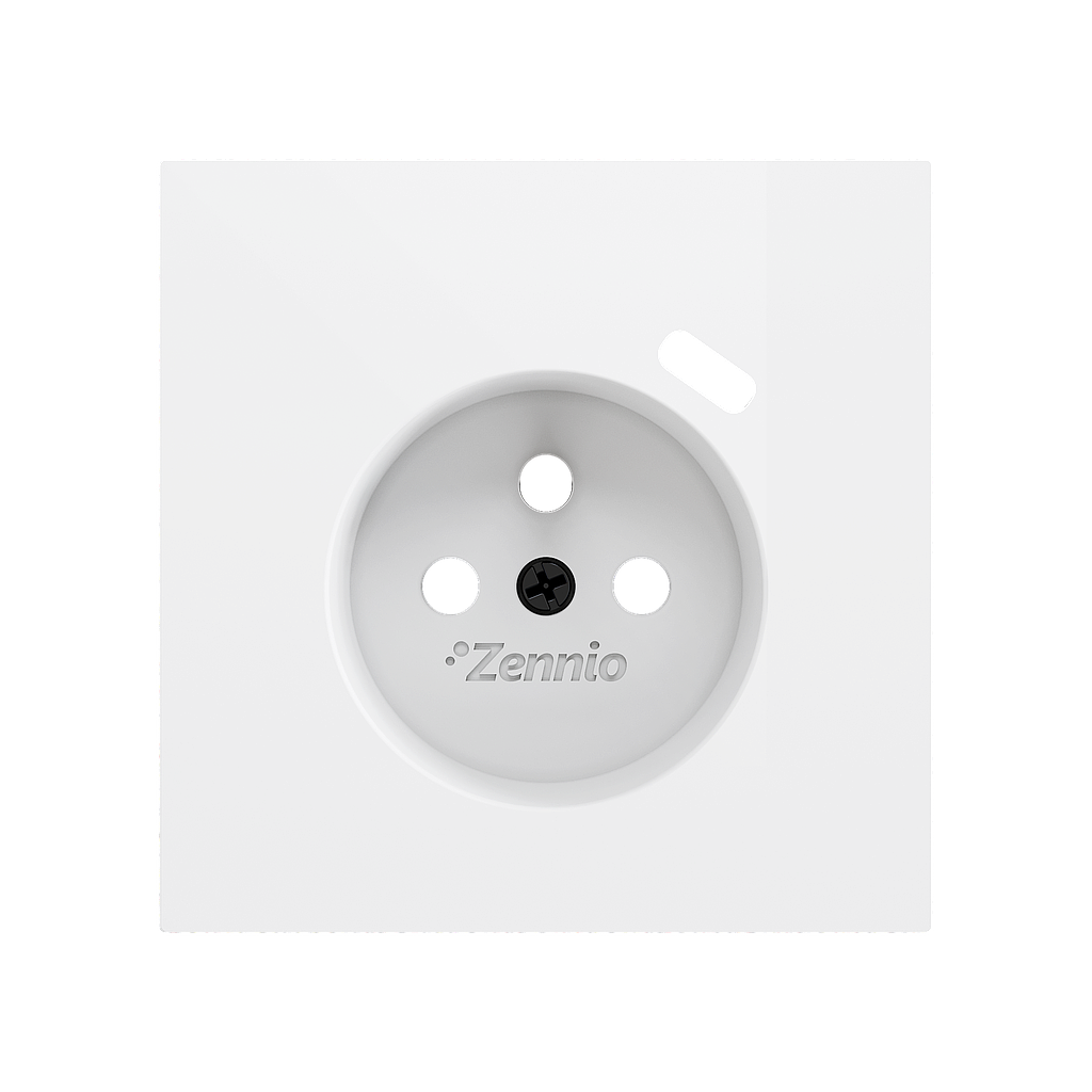Zennio ZS70 - Centraalplaat 70x70mm voor penaarde stopcontact met USB C (Mat wit)
