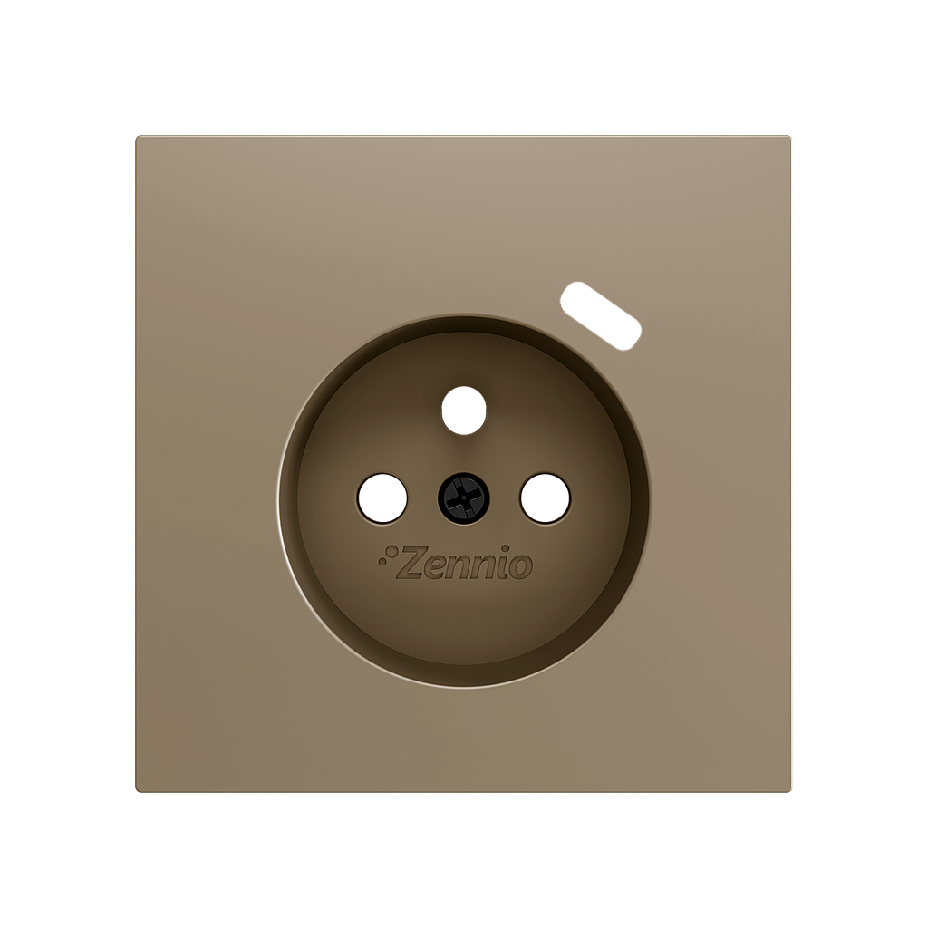 Zennio ZS70 - Centraalplaat 70x70mm voor penaarde stopcontact met USB C (Champagne)