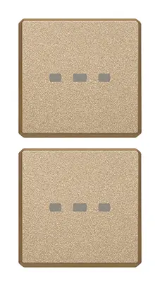 Vimar Eikon Exé Flat - 2 Knoppen (Blanco Verlicht - Satijn goud)