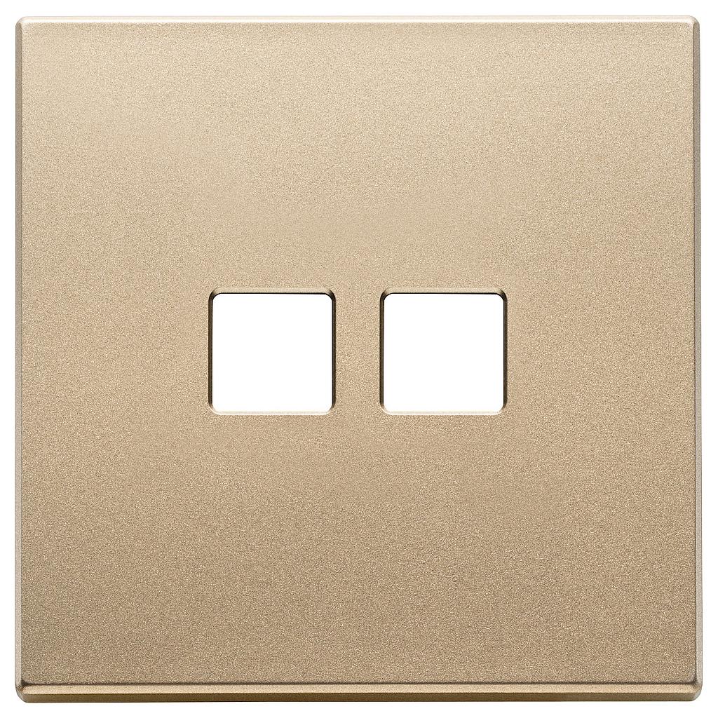 Vimar Eikon Exé Flat - Plaque de recouvrement 2Mx2 (Or satiné)