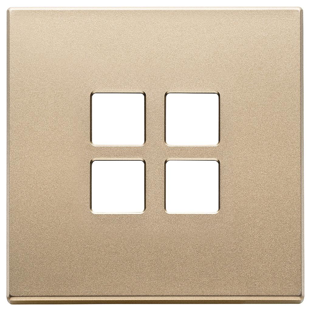Vimar Eikon Exé Flat - Plaque de recouvrement 2Mx4 (Or satiné)