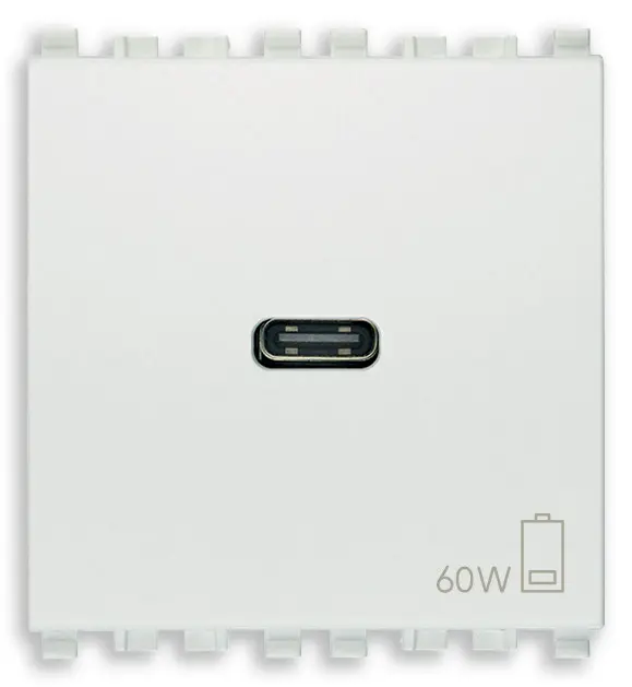 Vimar Eikon - Prise USB C 60W PD (blanc)