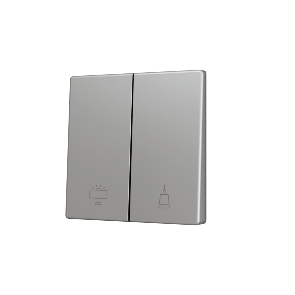 Zennio ZS55 - Dubbele toets (neerwaarts) voor KNX Soft drukknop - Custom (Zilver) - Vanaf 100 stuks