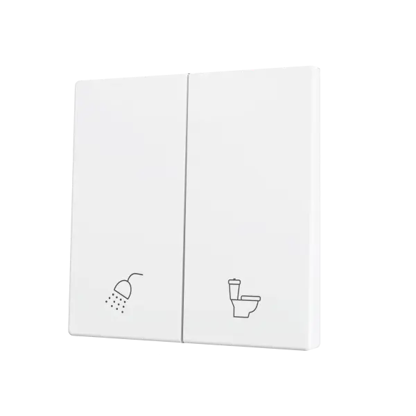 Zennio ZS55 - Touche double (appui en bas) pour bouton poussoir KNX Soft - Custom (Blanc mat) - A partir de 100 pièces