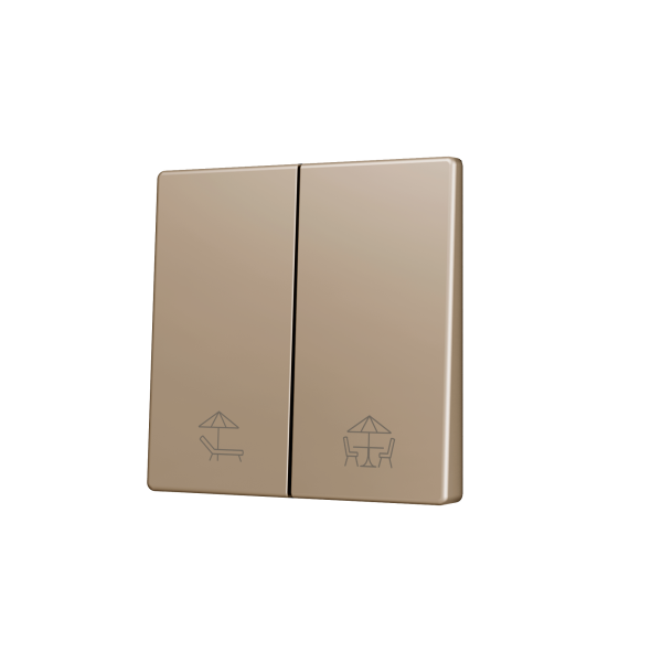 Zennio ZS55 - Dubbele toets (neerwaarts) voor KNX Soft drukknop - Custom (Champagne) - Vanaf 100 stuks