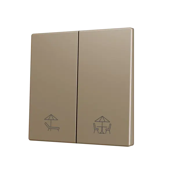Zennio ZS55 - Touche double (appui en bas) pour bouton poussoir KNX Soft - Custom (Champagne) - A partir de 100 pièces