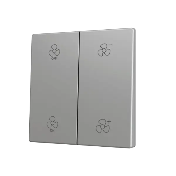 Zennio ZS55 - Touche double (appui bas/haut) pour bouton poussoir KNX Soft - Custom (Argent) - A partir de 100 pièces