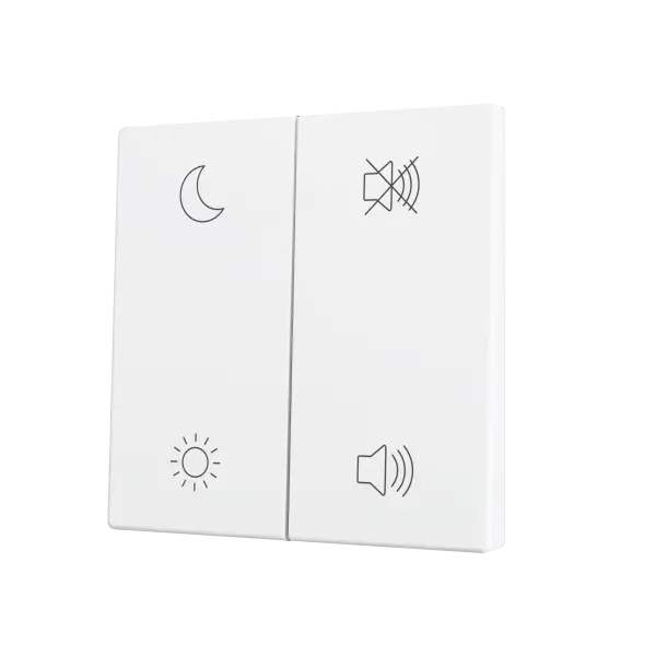 Zennio ZS55 - Touche double (appui bas/haut) pour bouton poussoir KNX Soft - Custom (Blanc mat) - A partir de 100 pièces