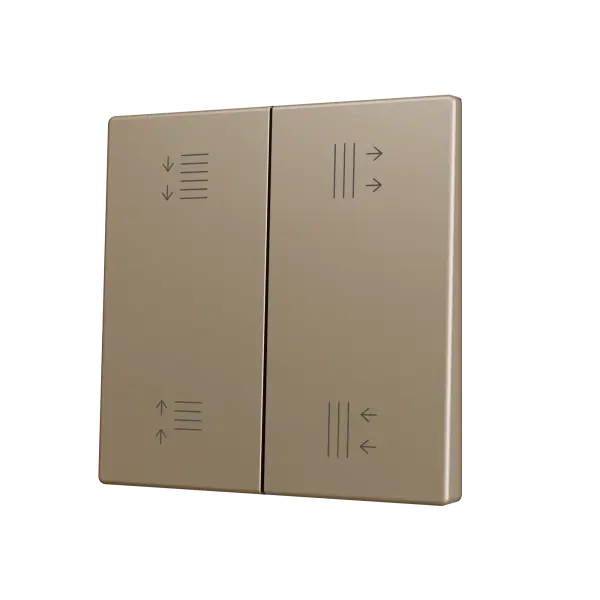 Zennio ZS55 - Touche double (appui bas/haut) pour bouton poussoir KNX Soft - Custom (Champagne) - A partir de 100 pièces