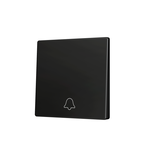 Zennio ZS55 - Enkelvoudige toets (neerwaarts) voor KNX Soft drukknop - Deurbel icoon (Antraciet)