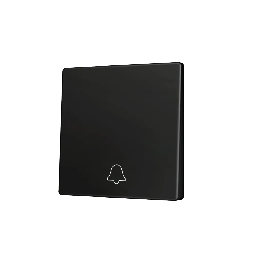 Zennio ZS55 - Touche simple (appui en bas) pour bouton poussoir KNX Soft - Icône de sonnette (Anthracite)