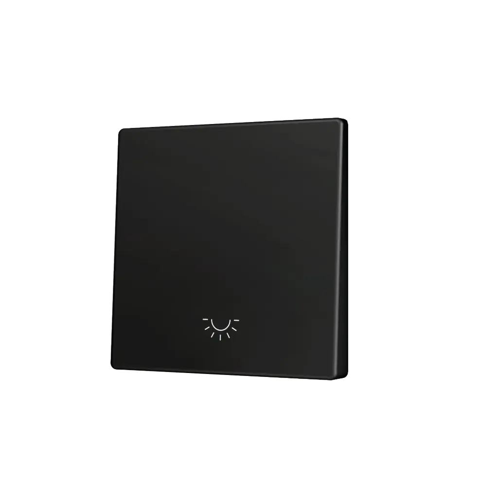 Zennio ZS55 - Touche simple (appui en bas) pour bouton poussoir KNX Soft - Icône de lumière (Anthracite)