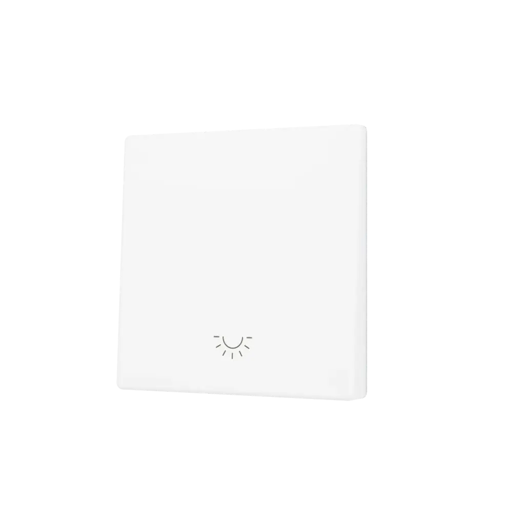 Zennio ZS55 - Touche simple (appui en bas) pour bouton poussoir KNX Soft - Icône de lumière (Blanc mat)