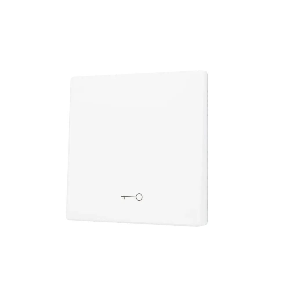 Zennio ZS55 - Touche simple (appui en bas) pour bouton poussoir KNX Soft - Icône de clef (Blanc mat)