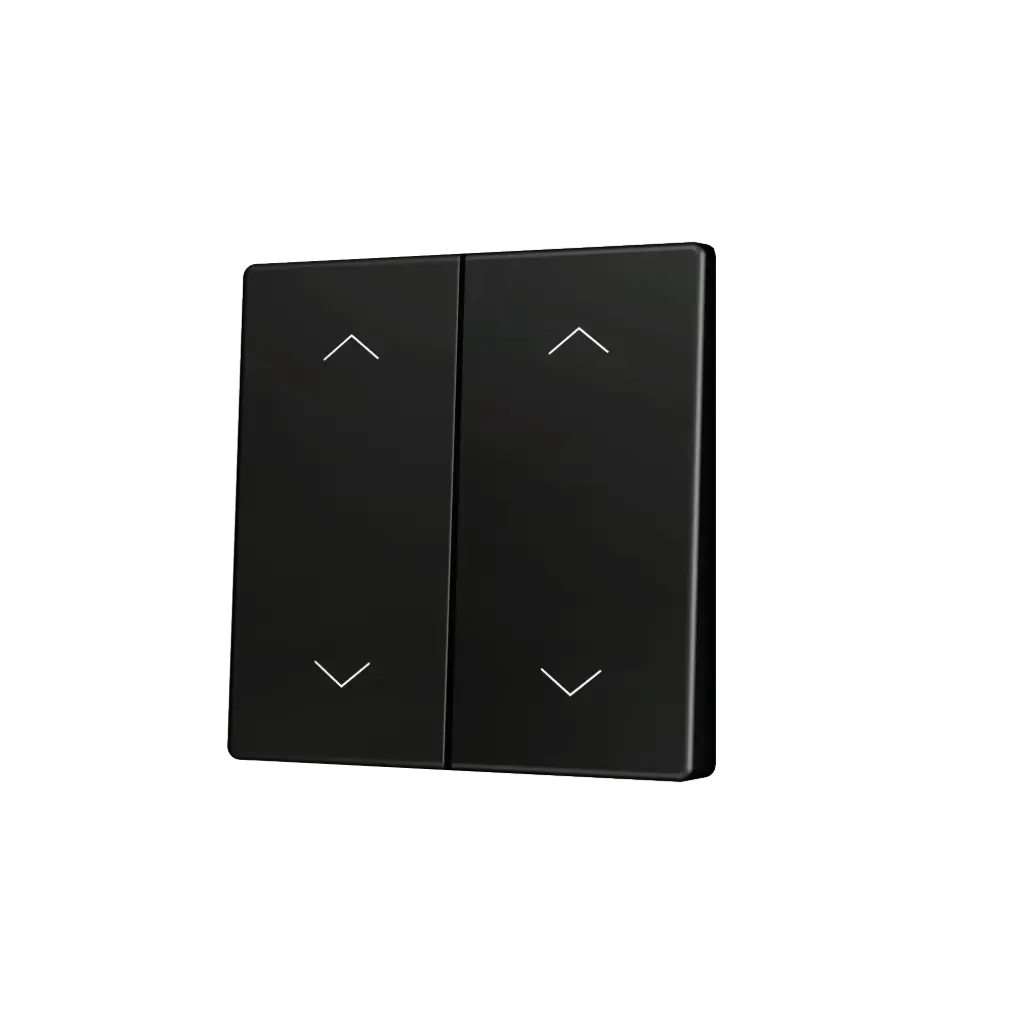 Zennio ZS55 - Touche double (appui bas/haut) pour bouton poussoir KNX Soft - Icône de volet (Anthracite)