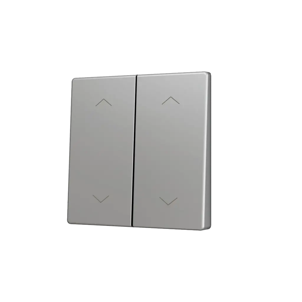 Zennio ZS55 - Dubbele toets (op/neer) voor KNX Soft drukknop - Rolluik icoon (Zilver)