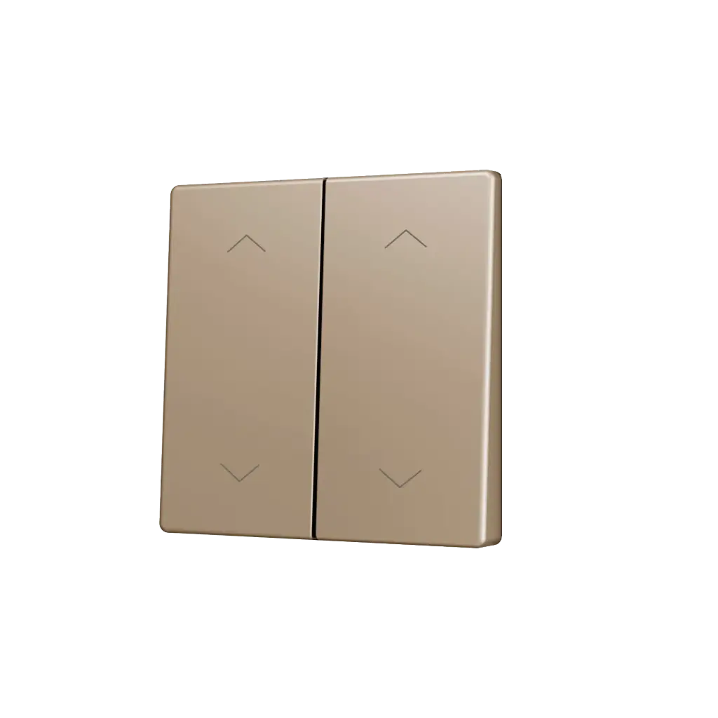 Zennio ZS55 - Touche double (appui bas/haut) pour bouton poussoir KNX Soft - Icône de volet (Champagne)
