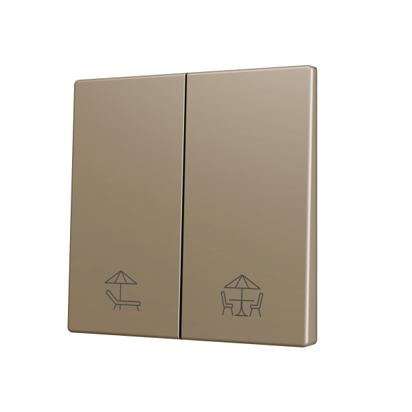 Zennio ZS70 - Dubbele toets (neerwaarts) voor KNX Soft drukknop - Custom (Champagne) - Vanaf 100 stuks