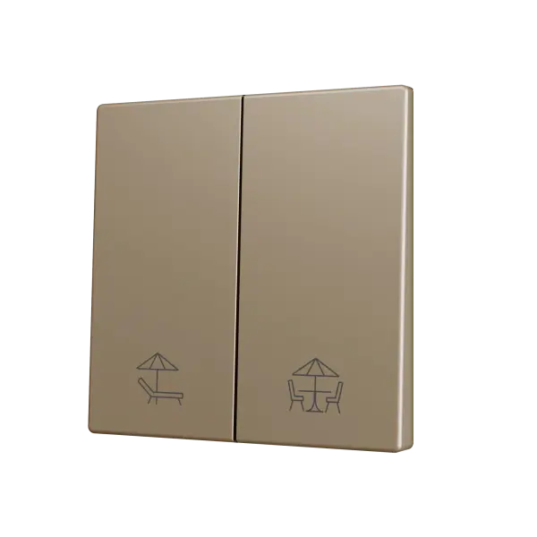 Zennio ZS70 - Touche double (appui en bas) pour bouton poussoir KNX Soft - Custom (Champagne) - A partir de 100 pièces