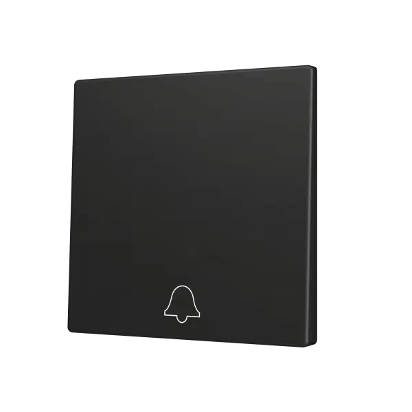 Zennio ZS70 - Touche simple (appui en bas) pour bouton poussoir KNX Soft - Icône de sonnette (Anthracite)