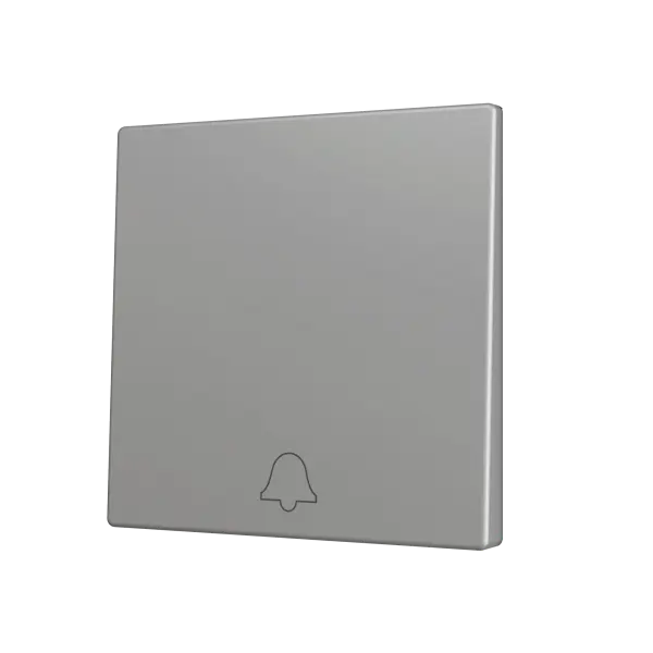 Zennio ZS70 - Touche simple (appui en bas) pour bouton poussoir KNX Soft - Icône de sonnette (Argent)