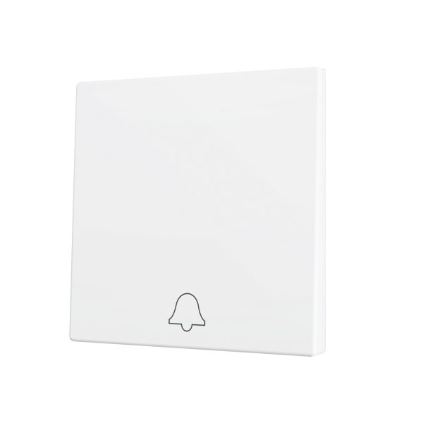 Zennio ZS70 - Enkelvoudige toets (neerwaarts) voor KNX Soft drukknop - Deurbel icoon (Mat wit)