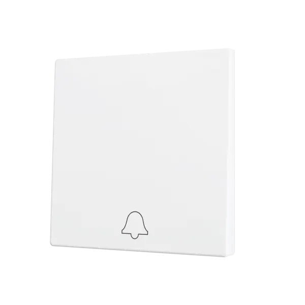 Zennio ZS70 - Touche simple (appui en bas) pour bouton poussoir KNX Soft - Icône de sonnette (Blanc mat)