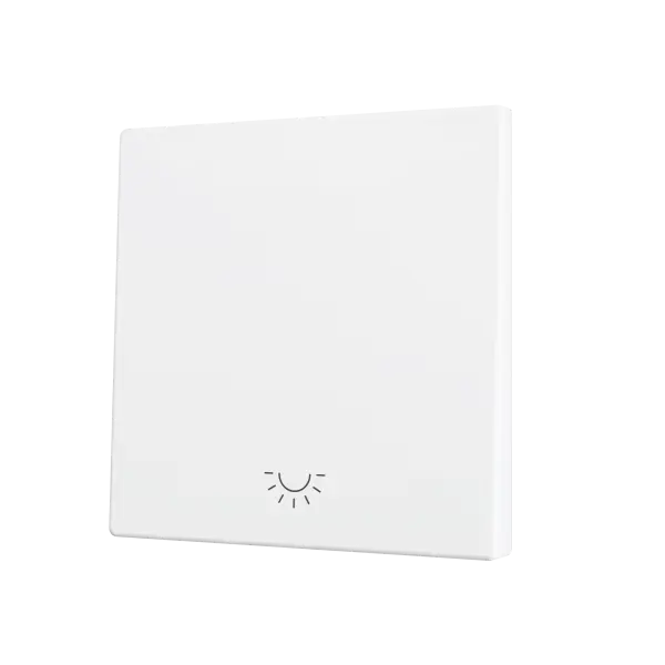 Zennio ZS70 - Touche simple (appui en bas) pour bouton poussoir KNX Soft - Icône de lumière (Blanc mat)