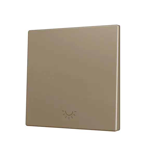 Zennio ZS70 - Touche simple (appui en bas) pour bouton poussoir KNX Soft - Icône de lumière (Champagne)