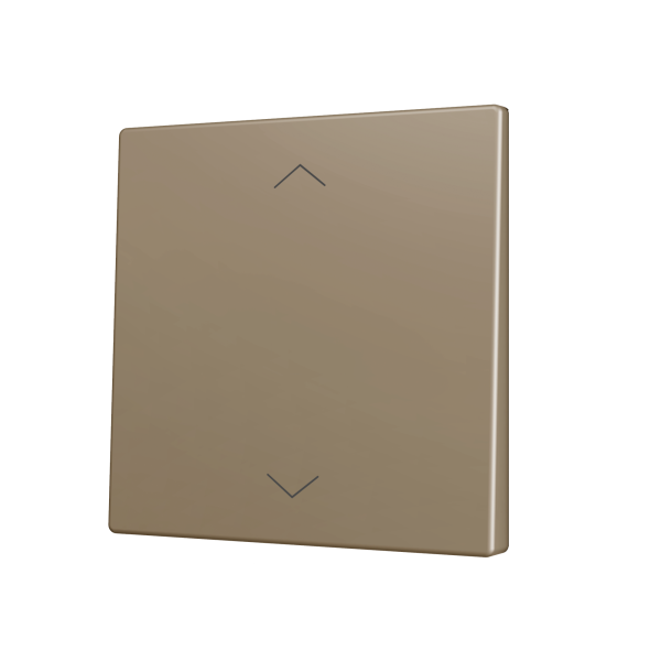 Zennio ZS70 - Enkelvoudige toets (op/neer) voor KNX Soft drukknop - Rolluik icoon (Champagne)