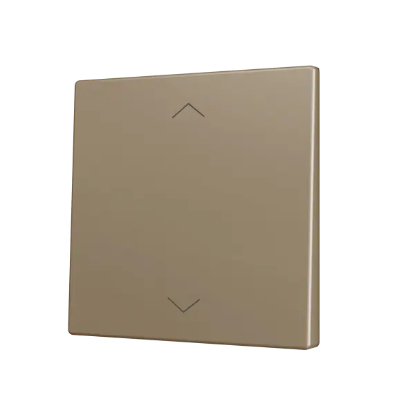 Zennio ZS70 - Touche simple (appui bas/haut) pour bouton poussoir KNX Soft - Icône de volet (Champagne)