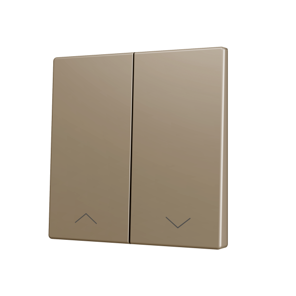 Zennio ZS70 - Dubbele toets (neerwaarts) voor KNX Soft drukknop - Rolluik icoon (Champagne)