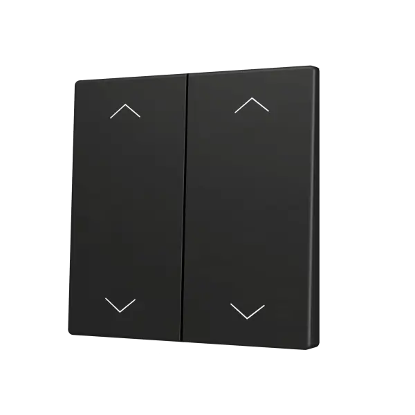 Zennio ZS70 - Touche double (appui bas/haut) pour bouton poussoir KNX Soft - Icône de volet (Anthracite)