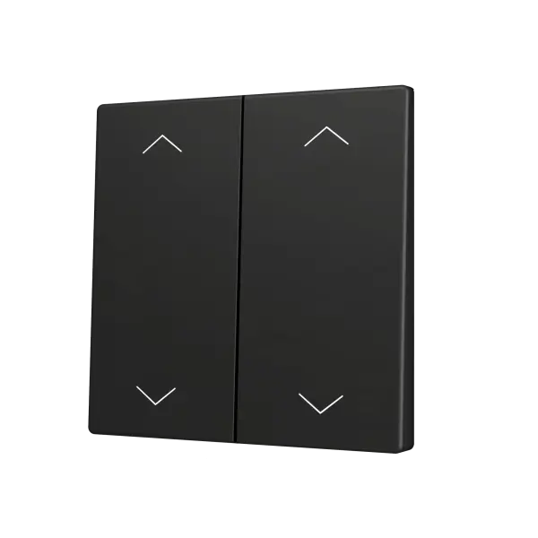 Zennio ZS70 - Touche double (appui bas/haut) pour bouton poussoir KNX Soft - Icône de volet (Anthracite)