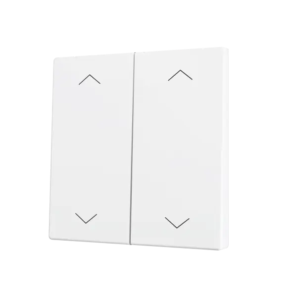 Zennio ZS70 - Touche double (appui bas/haut) pour bouton poussoir KNX Soft - Icône de volet (Blanc mat)