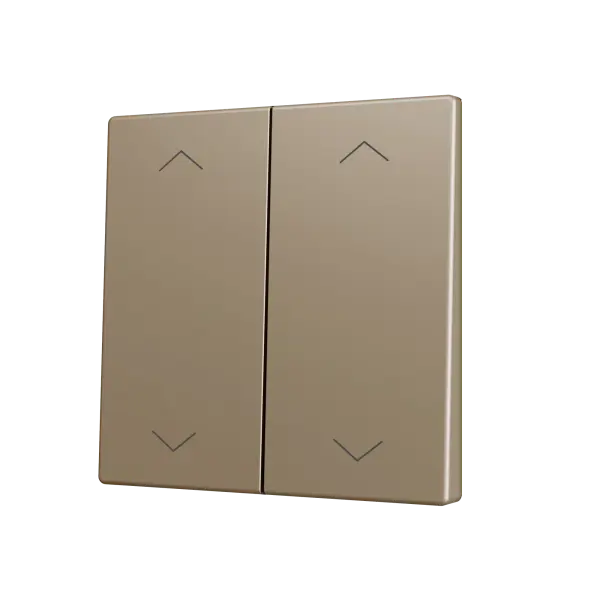 Zennio ZS70 - Touche double (appui bas/haut) pour bouton poussoir KNX Soft - Icône de volet (Champagne)
