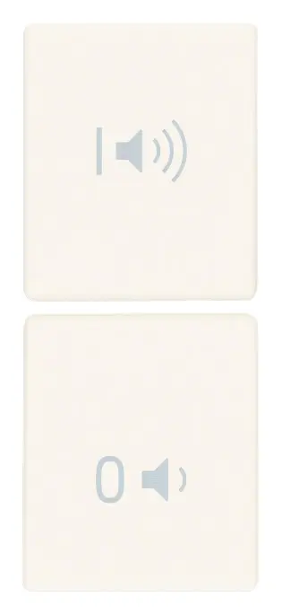 Vimar Linea - 2 halve knoppen 1M (Audio - wit)