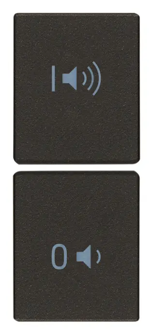 Vimar Linea - 2 halve knoppen 1M (Audio - zwart)