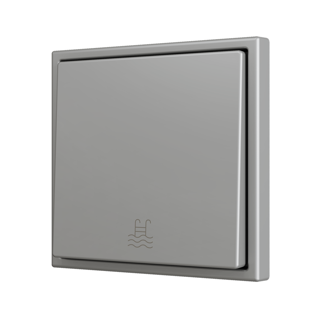 Zennio ZS70 - Bouton poussoir Soft - simple 1-v (Argent - Custom) - A partir de 100 pièces