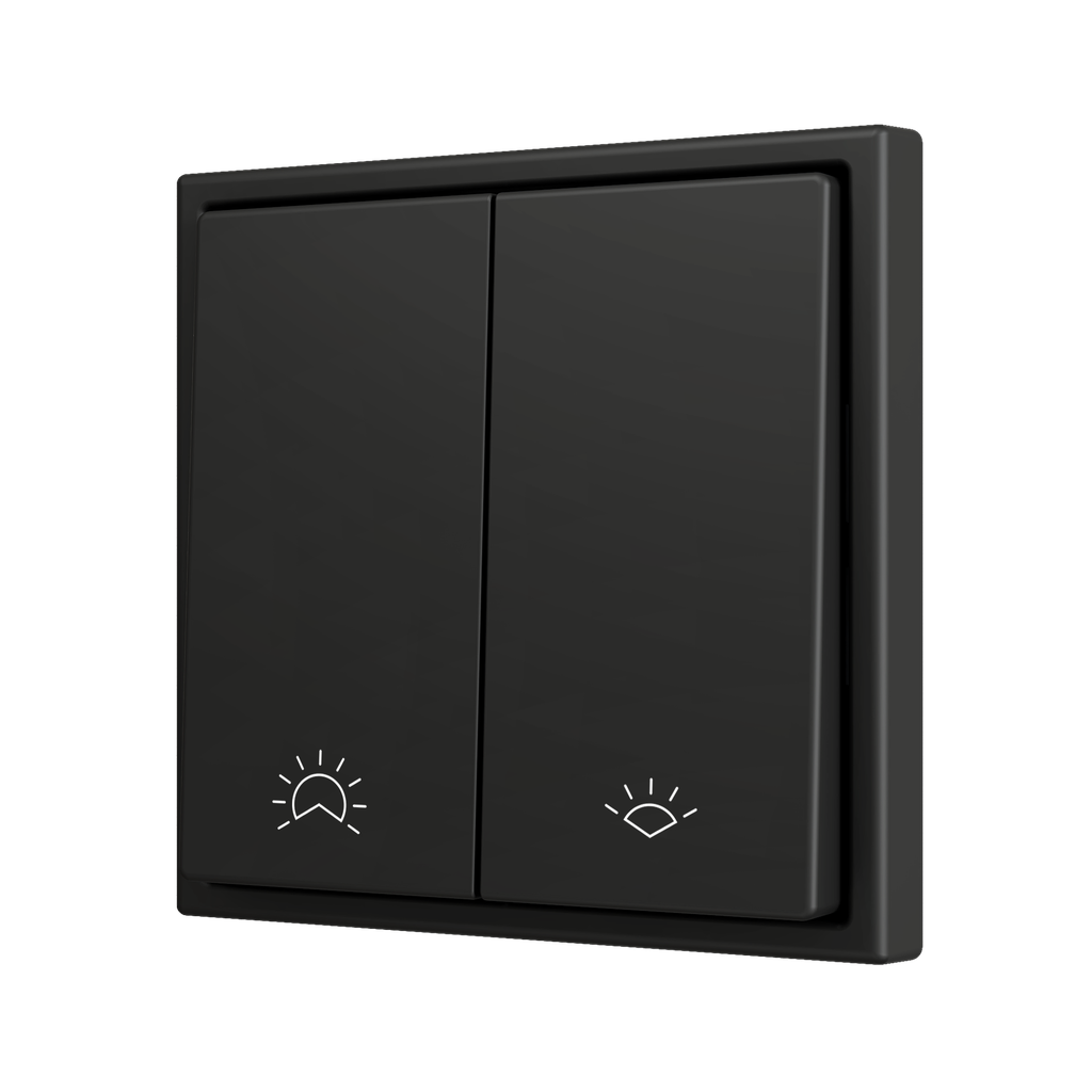 Zennio ZS70 - Bouton poussoir Soft - doublel 2-v (Anthracite - Custom) - A partir de 100 pièces