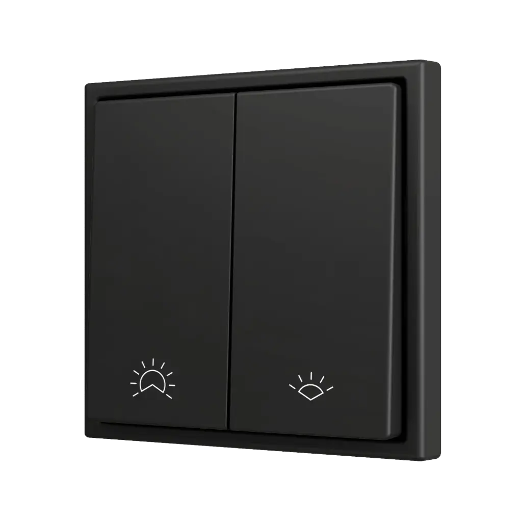 Zennio ZS70 - Bouton poussoir Soft - doublel 2-v (Anthracite - Custom) - A partir de 100 pièces