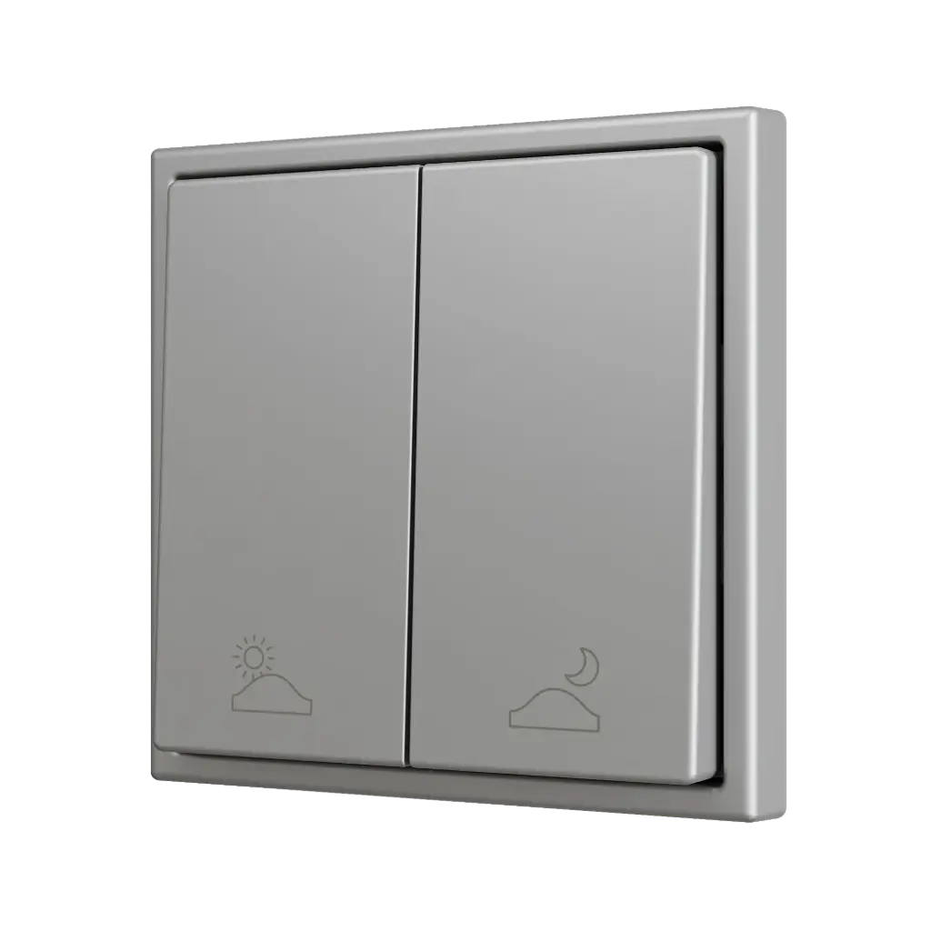 Zennio ZS70 - Bouton poussoir Soft - doublel 2-v (Argent - Custom) - A partir de 100 pièces