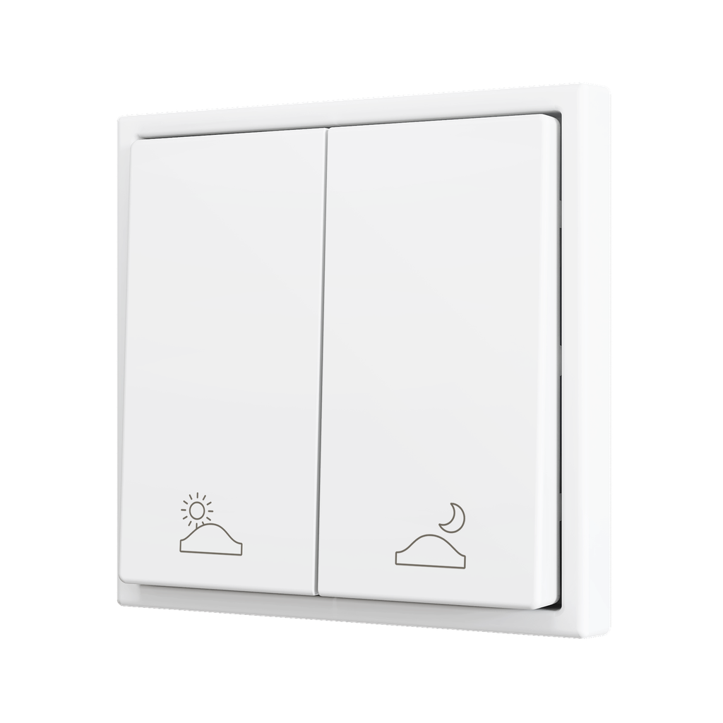 Zennio ZS70 - Bouton poussoir Soft - doublel 2-v (Blanc mat - Custom) - A partir de 100 pièces