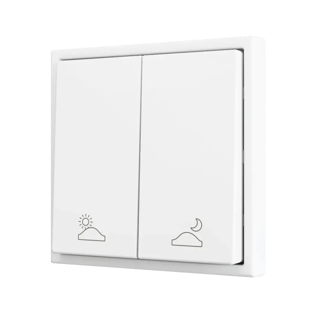 Zennio ZS70 - Bouton poussoir Soft - doublel 2-v (Blanc mat - Custom) - A partir de 100 pièces