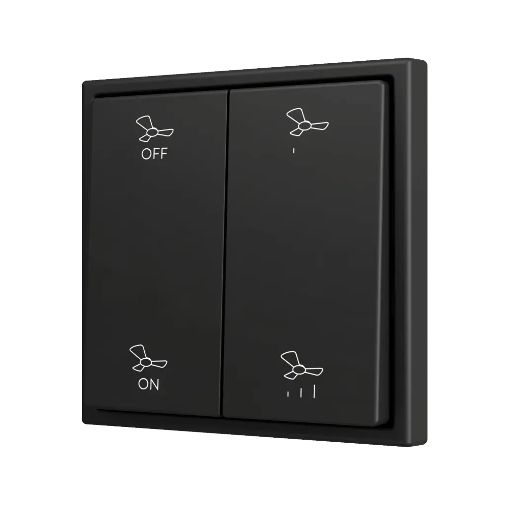 Zennio ZS70 - Bouton poussoir Soft - doublel 4-v (Anthracite - Custom) - A partir de 100 pièces