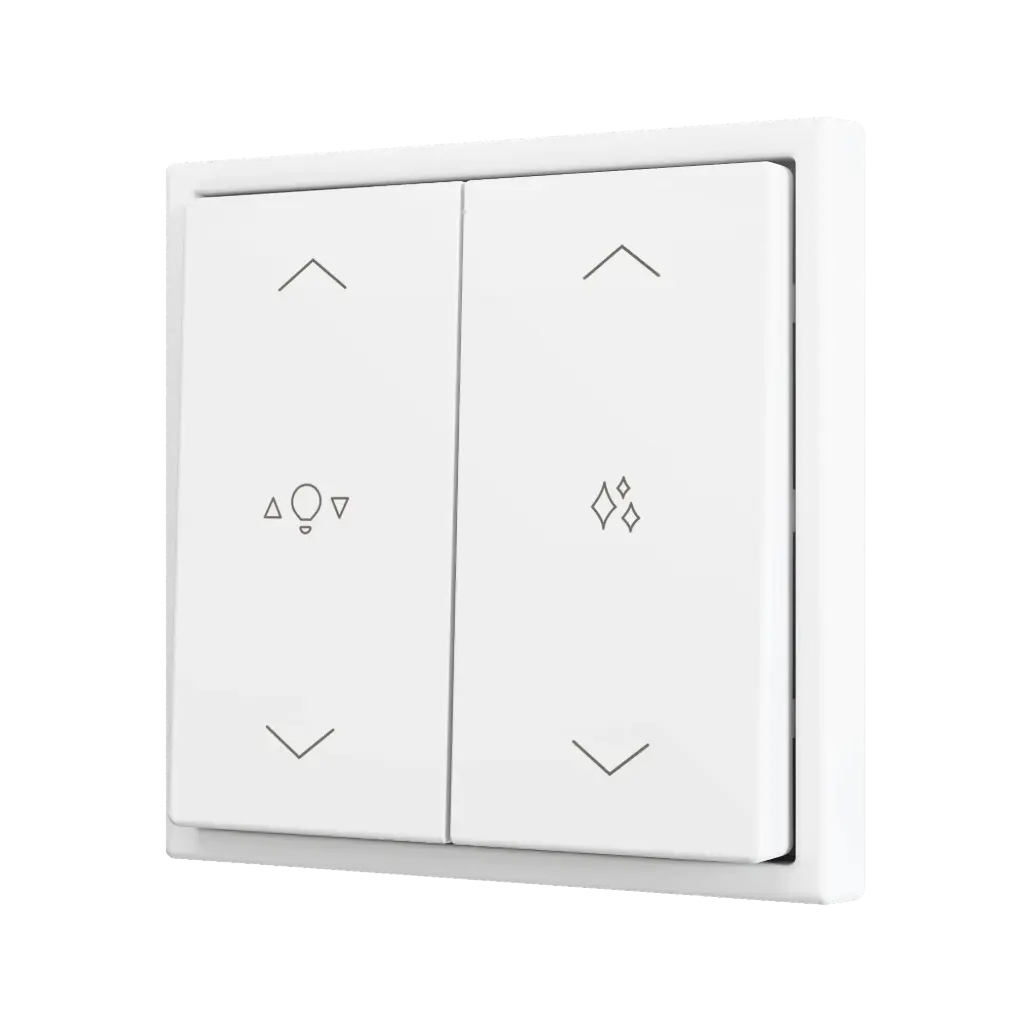 Zennio ZS70 - Bouton poussoir Soft - doublel 4-v (Blanc mat - Custom) - A partir de 100 pièces