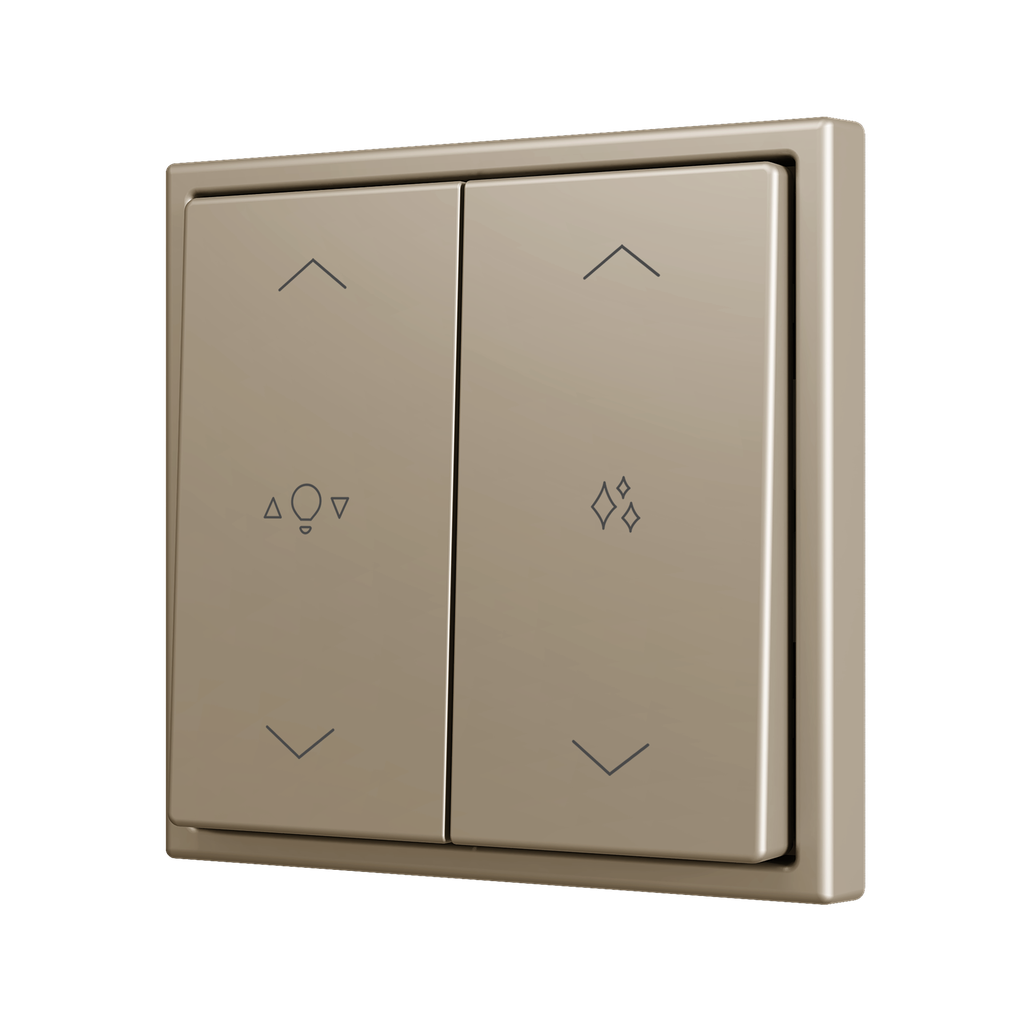 Zennio ZS70 - Soft drukknop - dubbel 4-v (Champagne - Custom) - vanaf 100 stuks